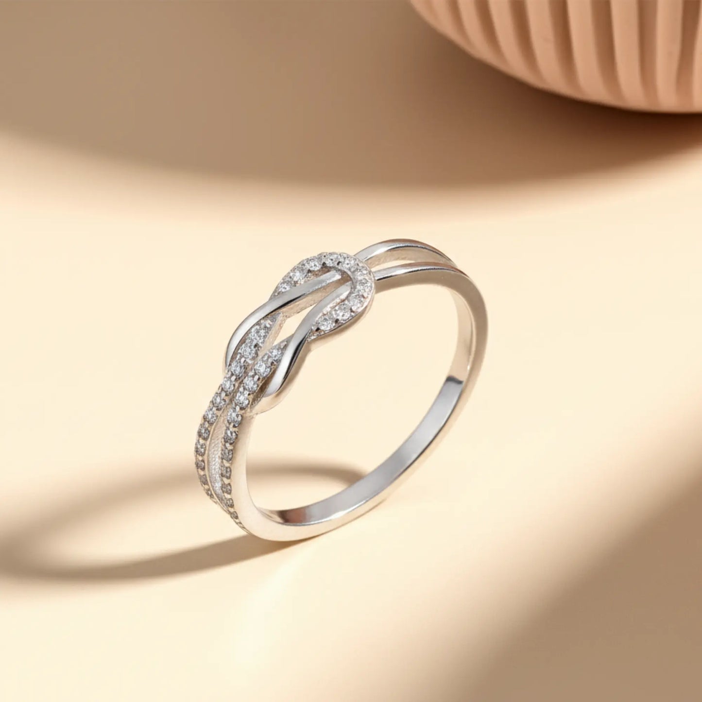 Silver Sparkle Knot Ring