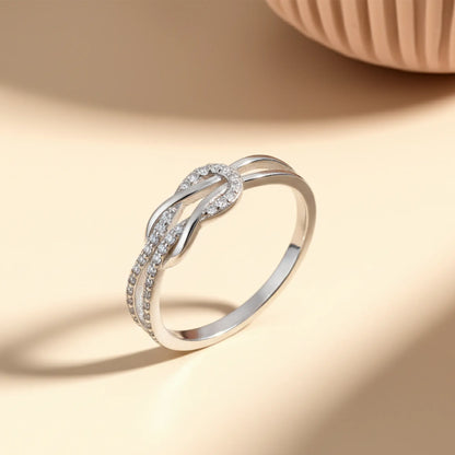 Silver Sparkle Knot Ring