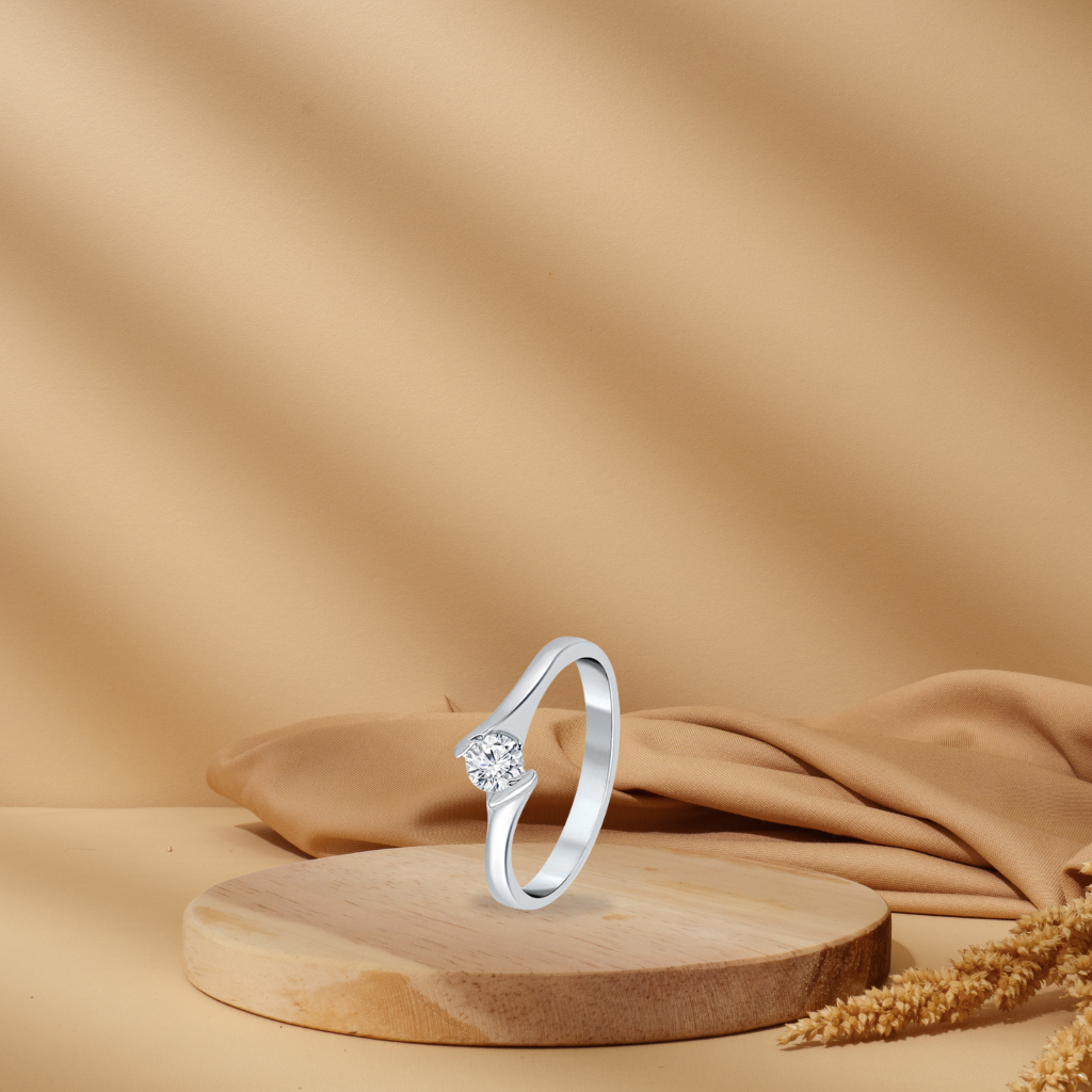 Silver Luna Grace Solitaire Ring