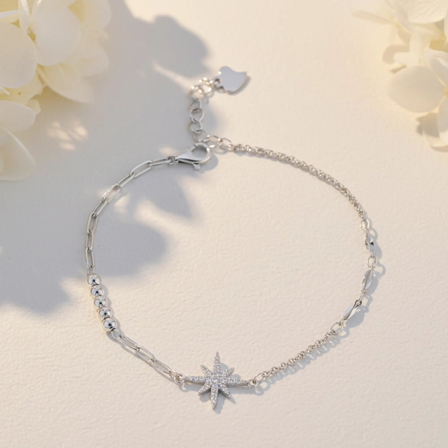 Silver Crystal Flake Bracelet