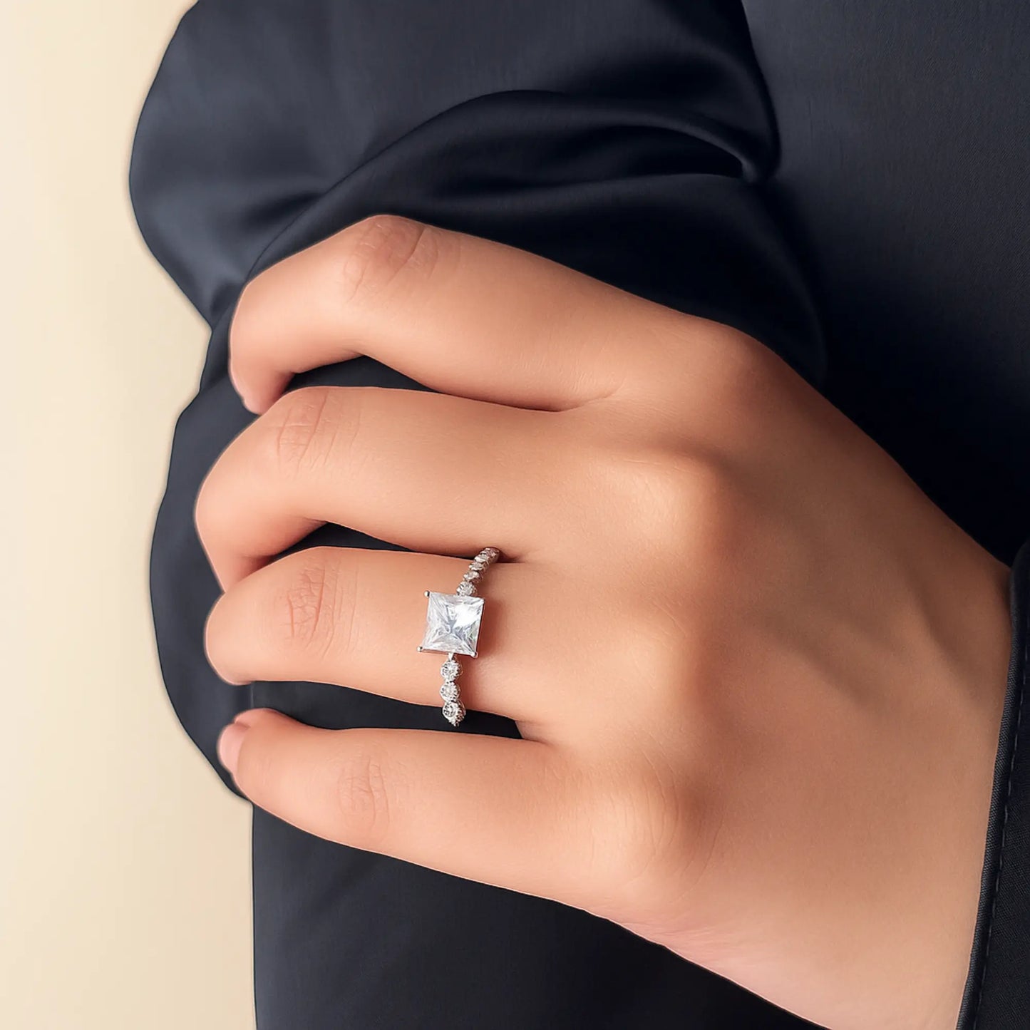 Silver Nova Solitaire Ring