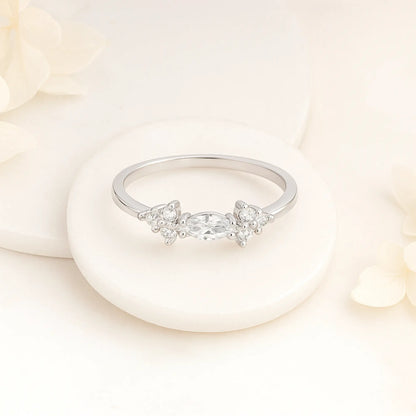 Silver Glimmer Veil Ring