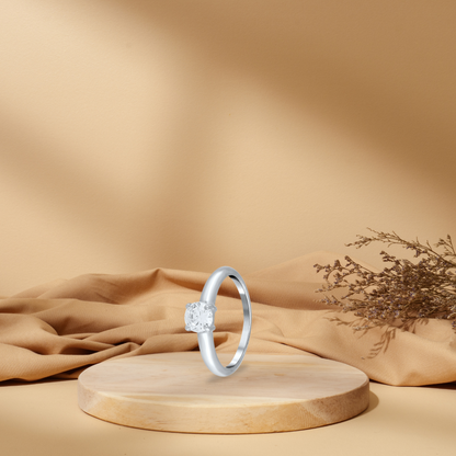 Silver Solitaire Glow Ring