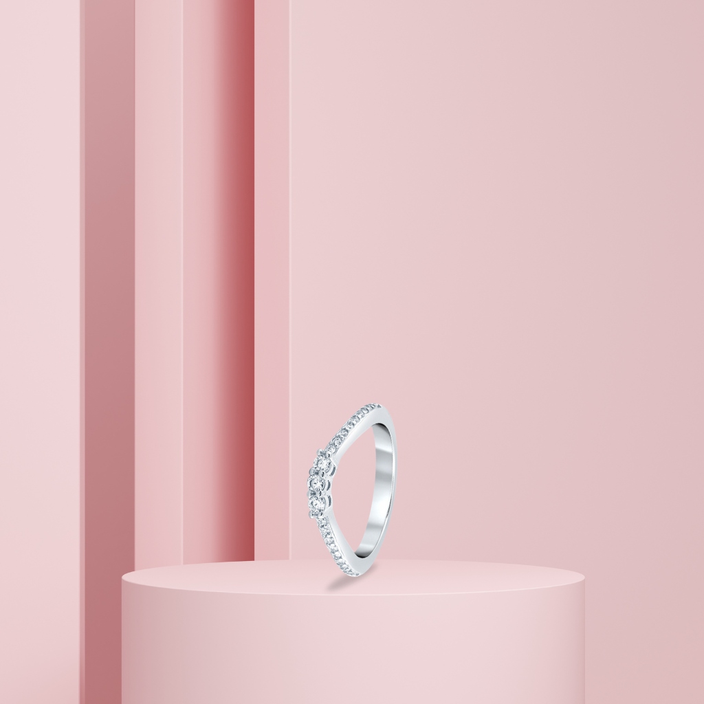 Silver Threefold Sparkle Ring