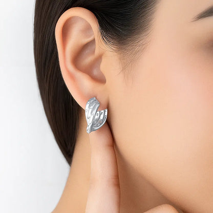 Silver Shimmer Swirl Earrings