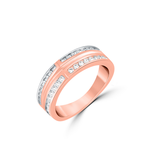 Rose Gold Zircon Valor Band For Him