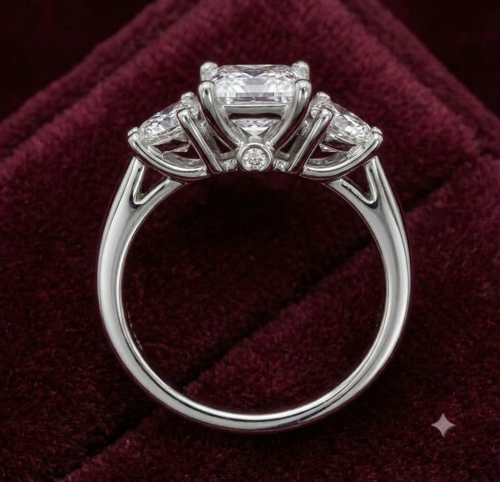 Princess-Cut Three-Stone Ring