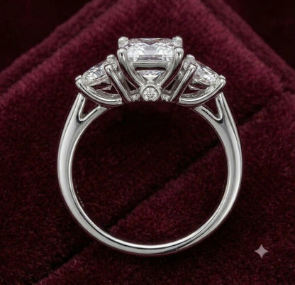 Princess-Cut Three-Stone Ring