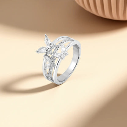 Silver Butterfly Stack Ring