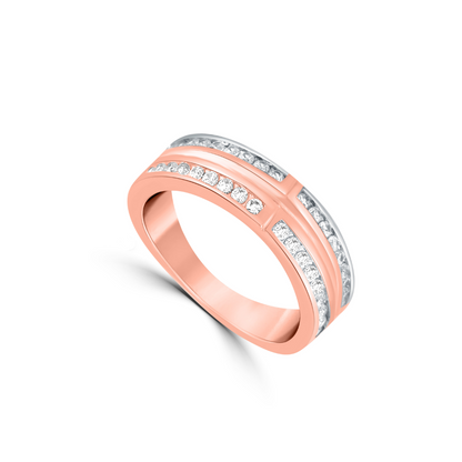 Rose Gold Zircon Valor Band For Him