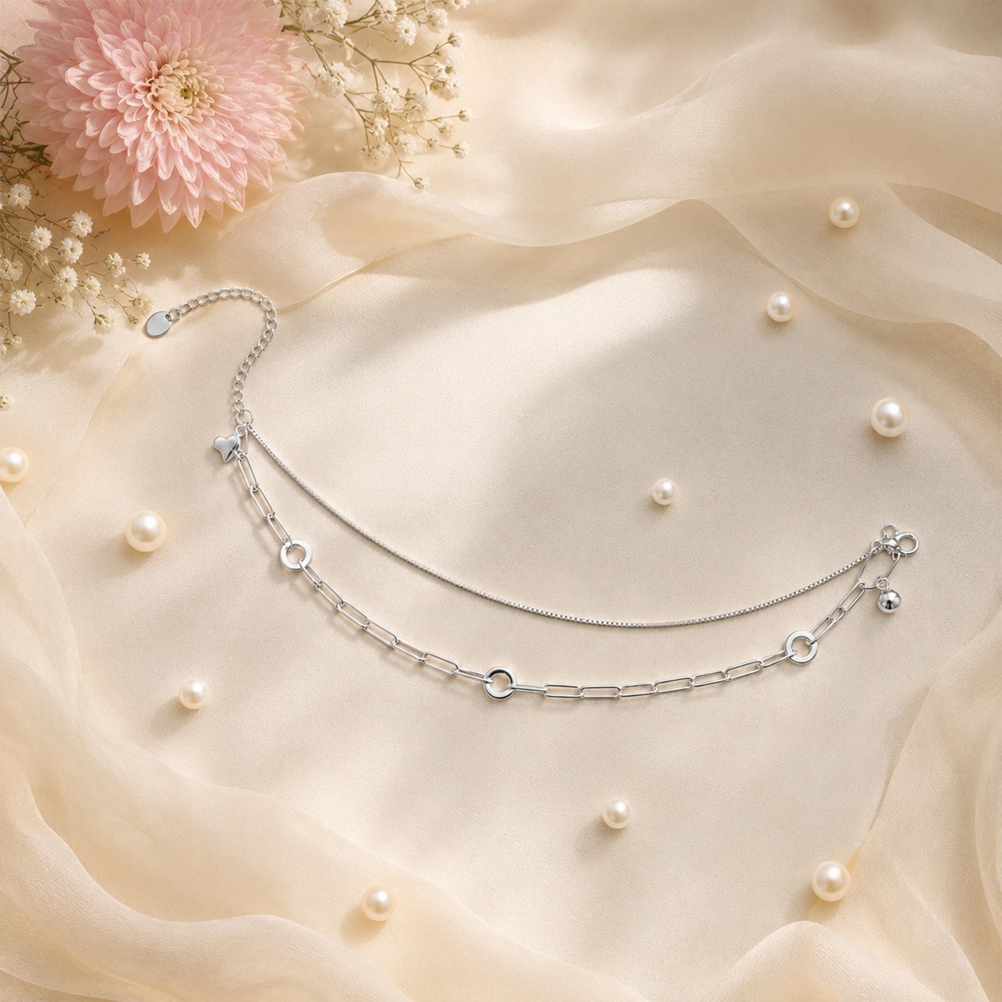 The Astra Double Chain Italian Anklet