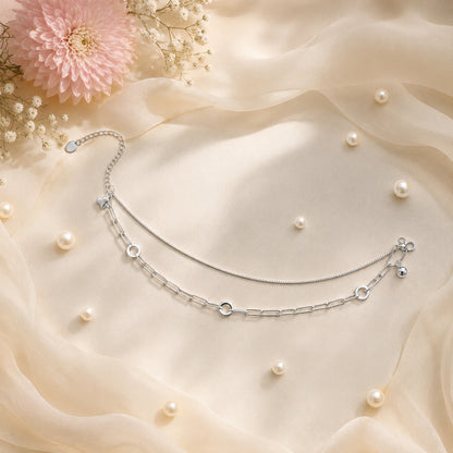 The Astra Double Chain Italian Anklet