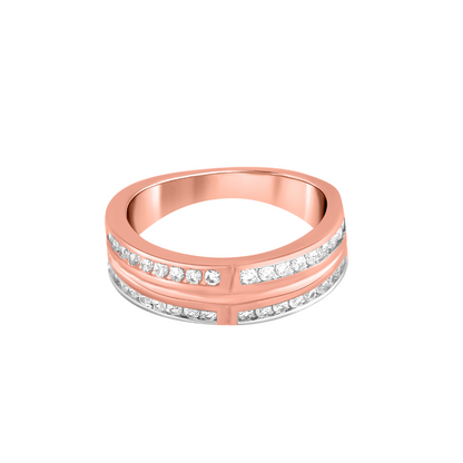 Rose Gold Zircon Valor Band For Him
