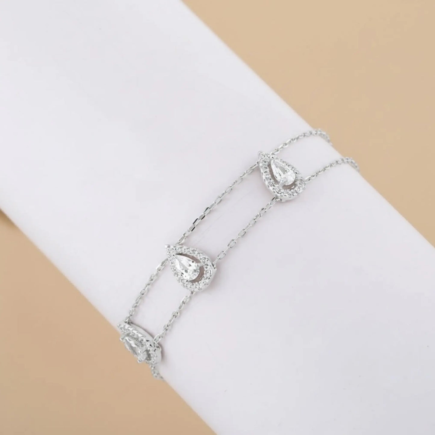 Silver Solitaire Drop Bracelet