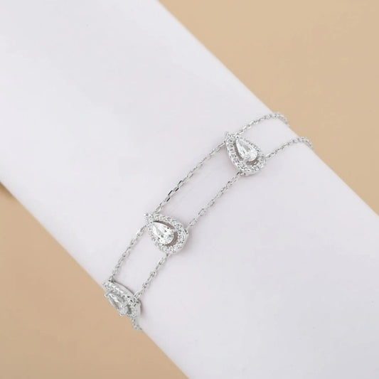 Silver Solitaire Drop Bracelet