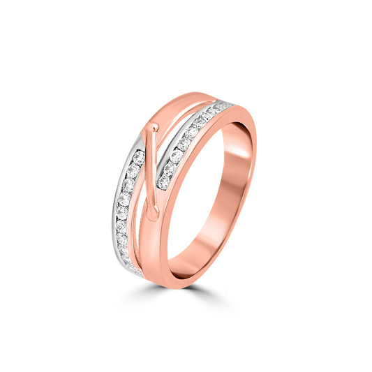 Rose Gold Crossline Ring For Him