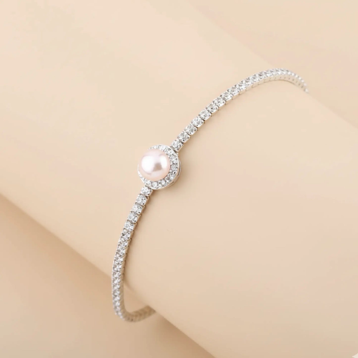 Silver Milky Pearl Bracelet