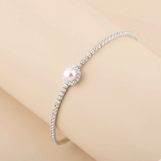 Silver Milky Pearl Bracelet