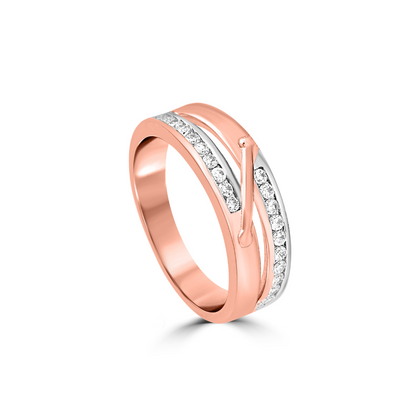 Rose Gold Crossline Ring For Him