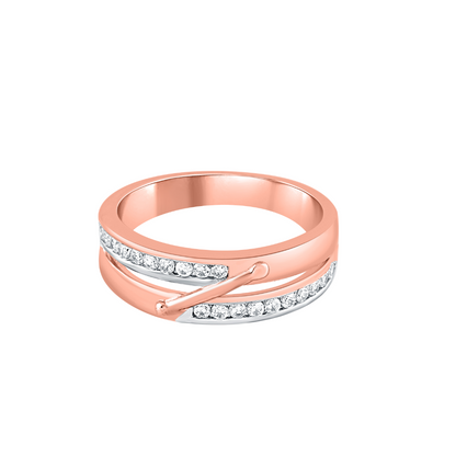 Rose Gold Crossline Ring For Him