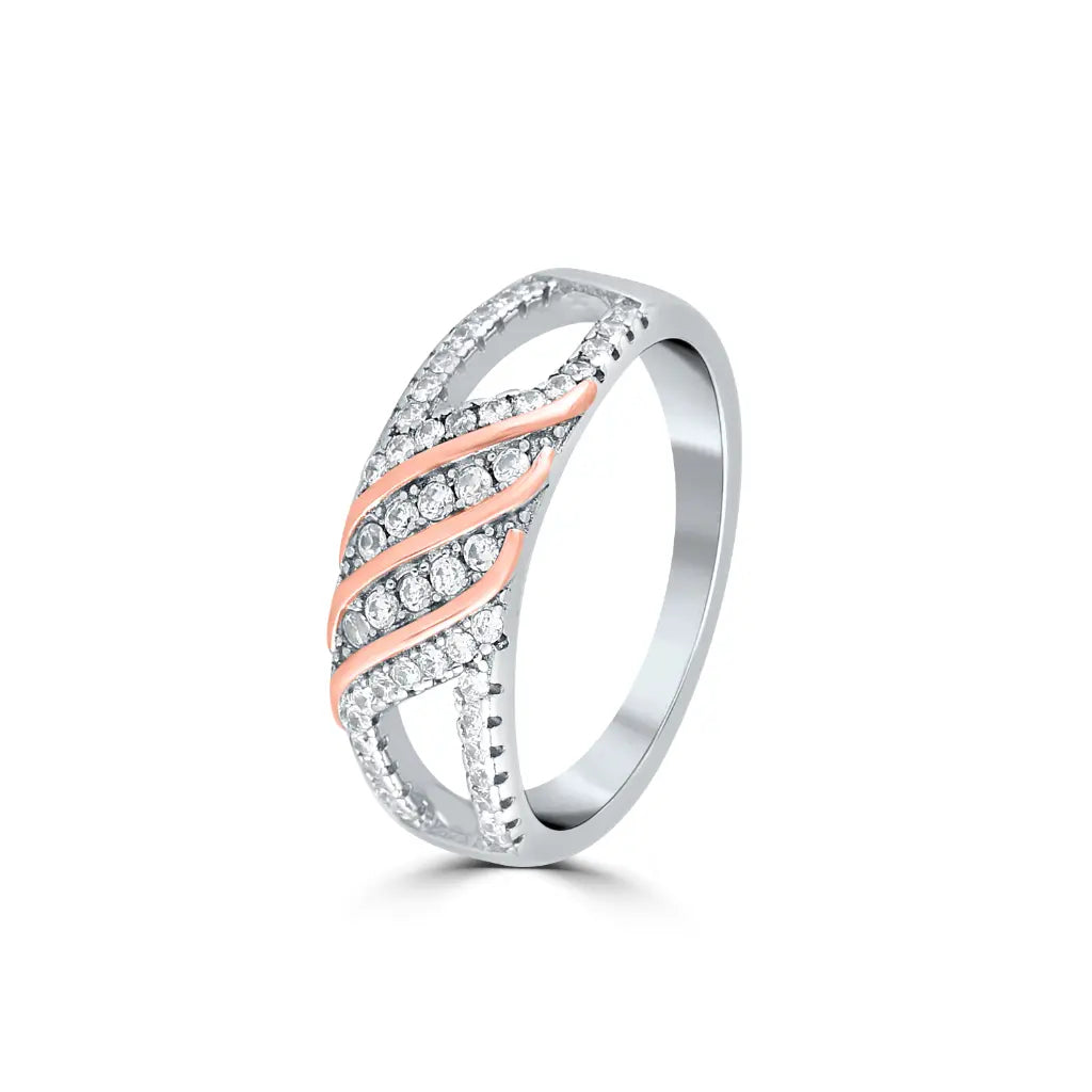 Rose Gold Eternal Waves Ring