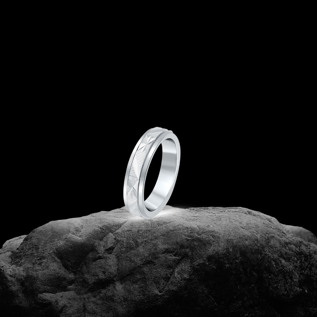 Silver Stride Band For Him