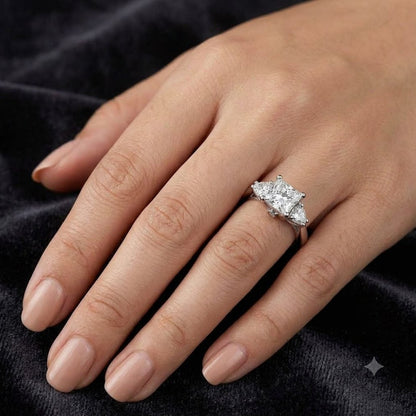 Princess-Cut Three-Stone Ring
