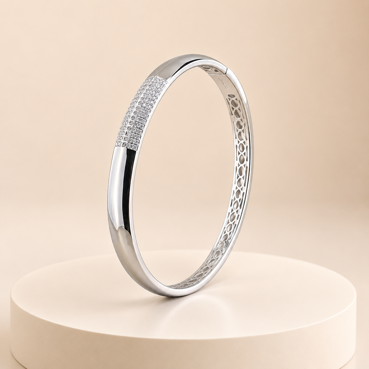 Silver Luxe Crystal Kada