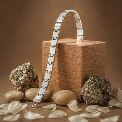 Silver Geometric Link Bracelet