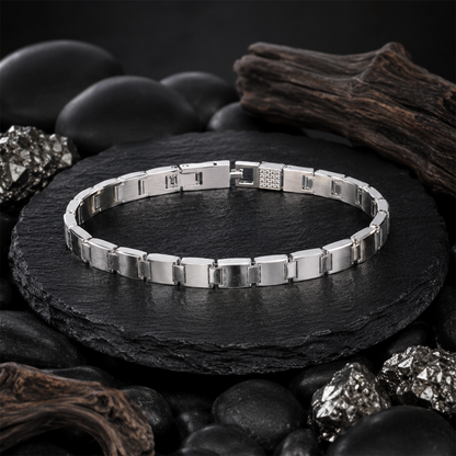 Silver Geometric Link Bracelet