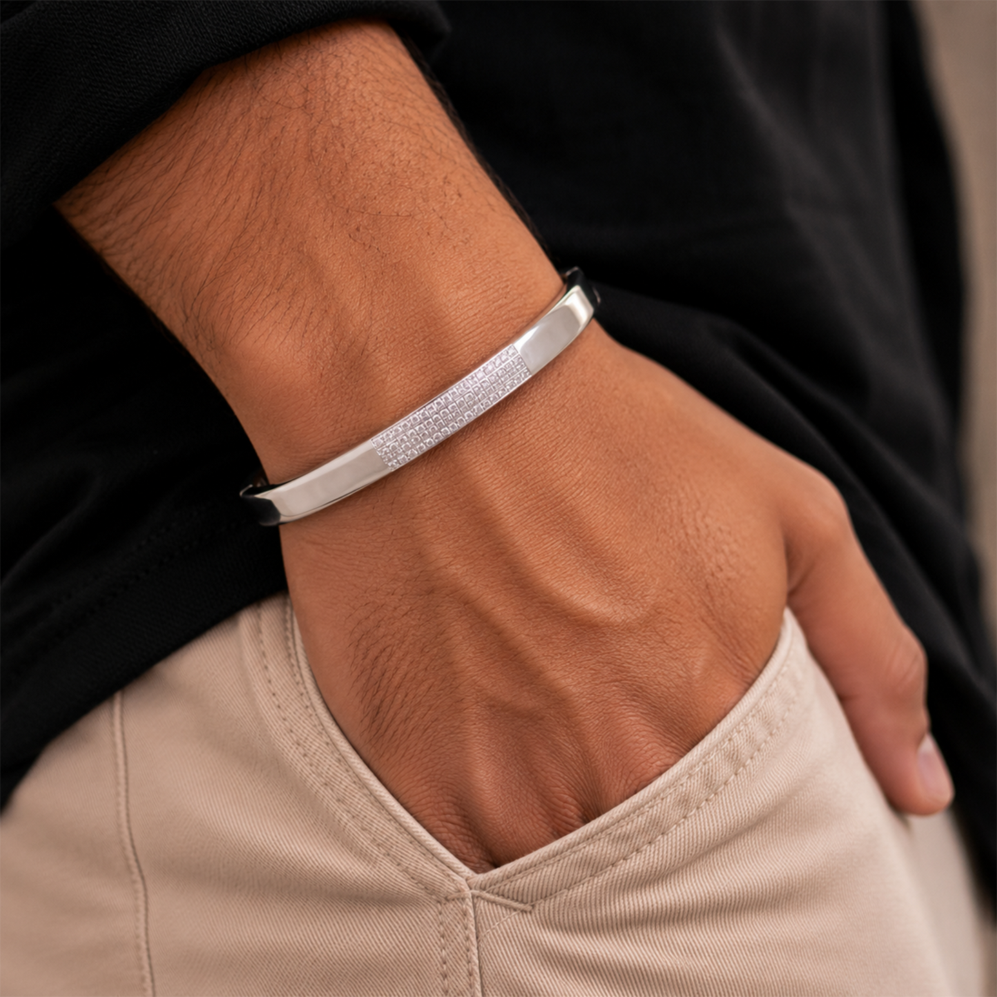 Silver Luxe Crystal Kada