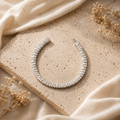 Silver Texture Link Bracelet