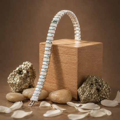 Silver Texture Link Bracelet