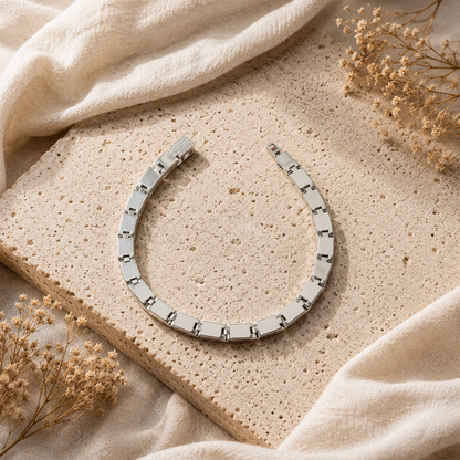 Silver Rectangular Link Bracelet