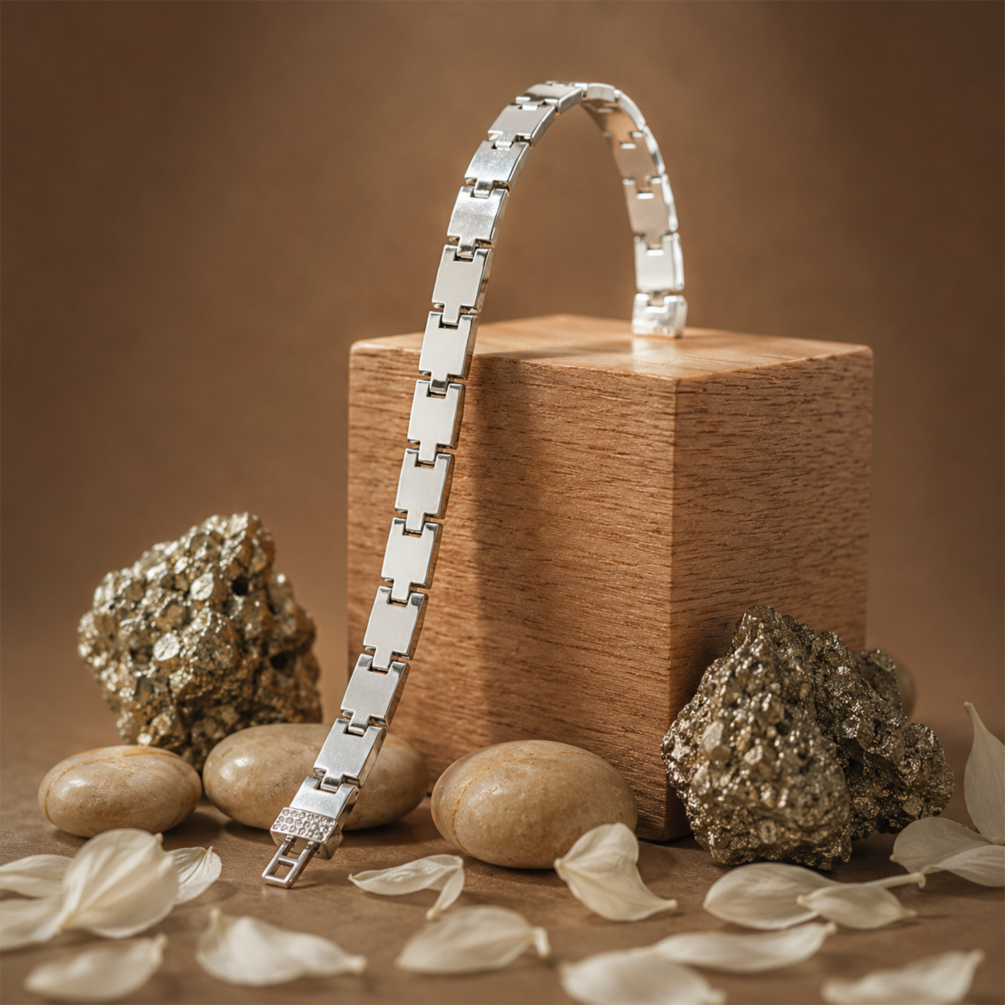 Silver Rectangular Link Bracelet