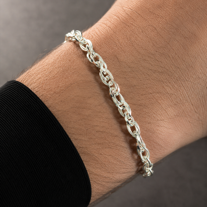 Silver Figaro Link Bracelet