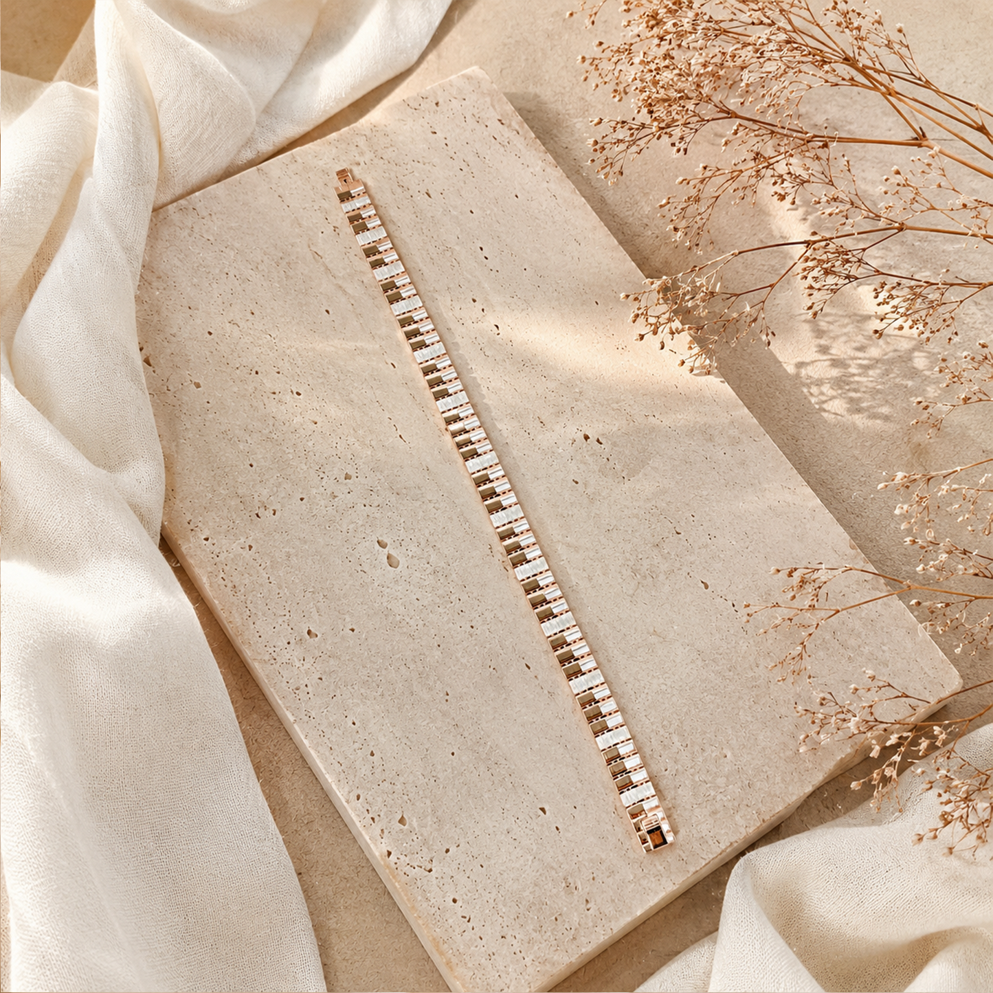 Rose Gold Linear Bar Bracelet