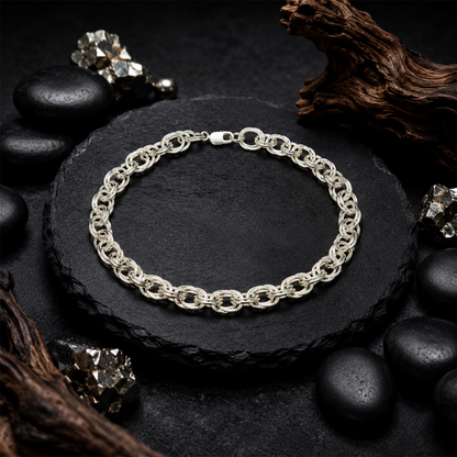 Silver Double Oval Link Bracelet