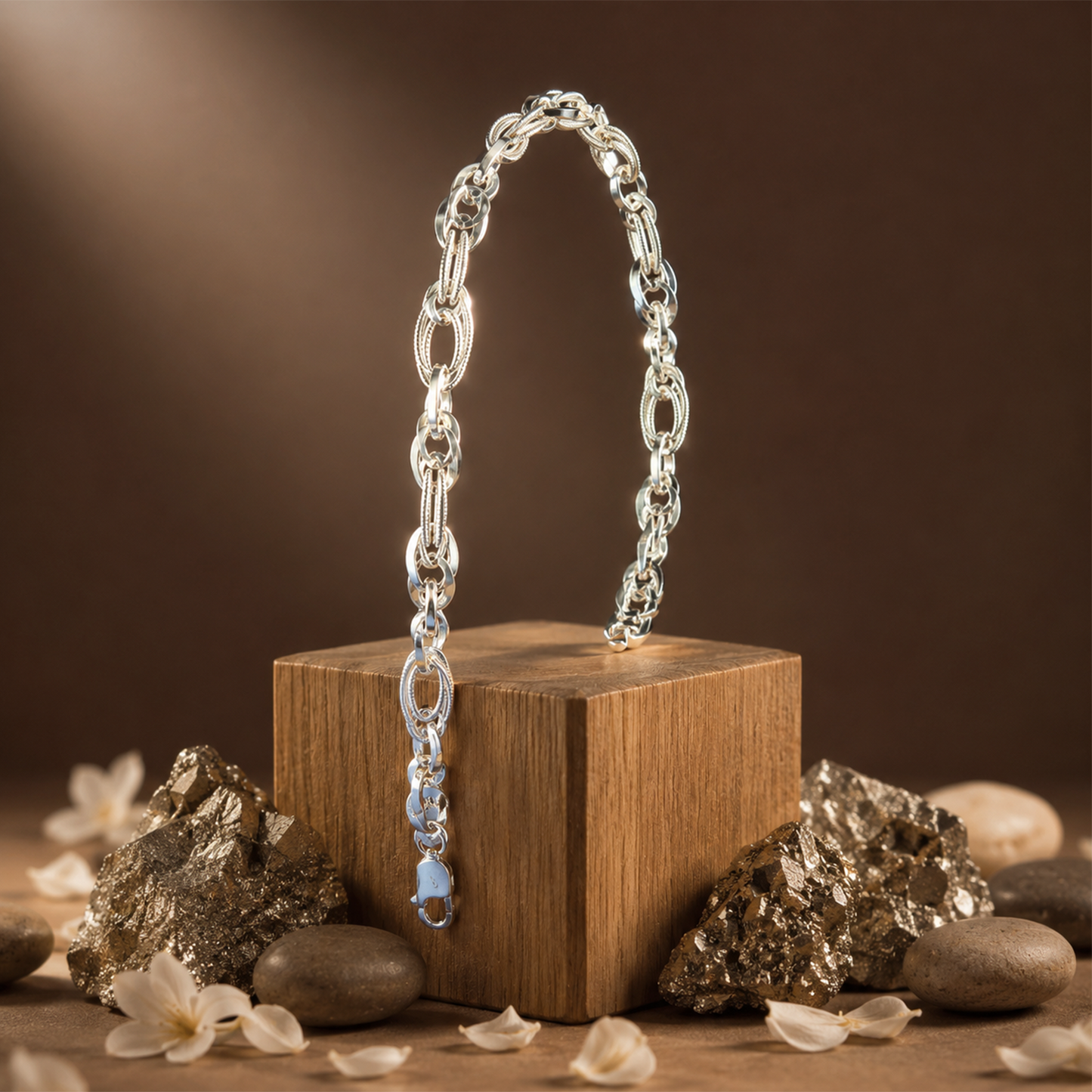 Silver Double Oval Link Bracelet