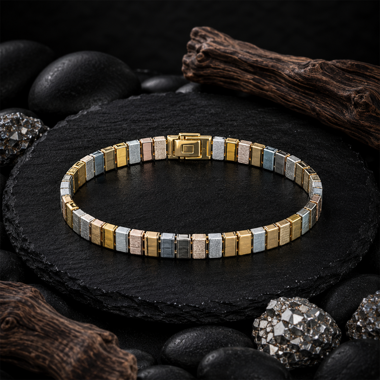 Two-Tone Bar Link Bracelet