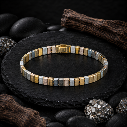 Two-Tone Bar Link Bracelet
