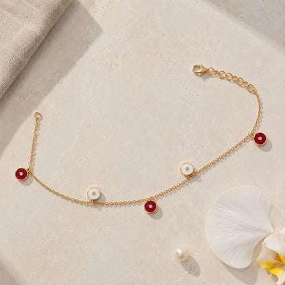 Rosé Dangle Italian Anklet