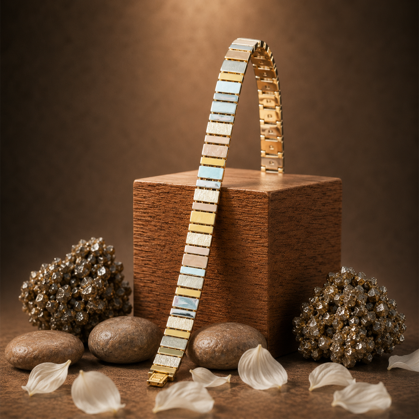 Two-Tone Bar Link Bracelet