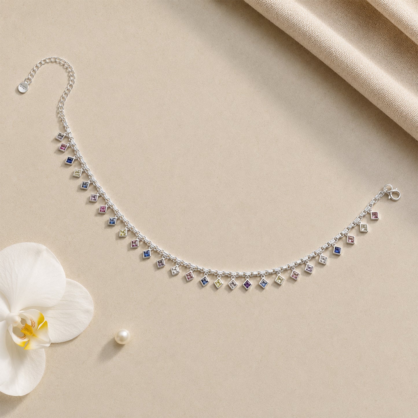 Prism Charm Italian Anklet