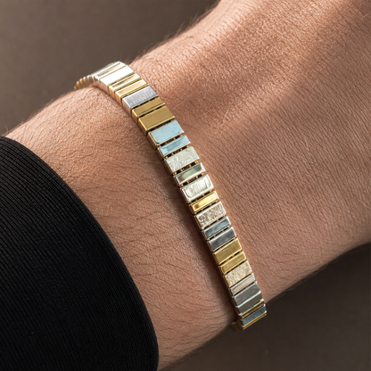 Two-Tone Bar Link Bracelet