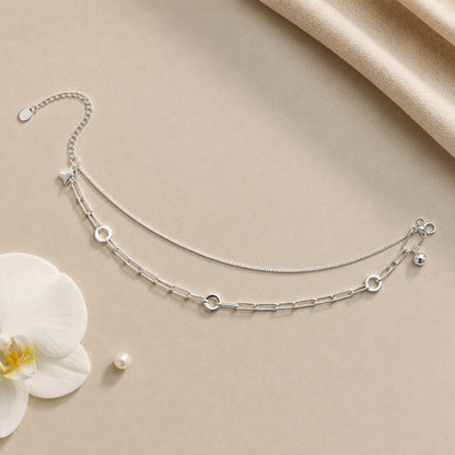 The Astra Double Chain Italian Anklet