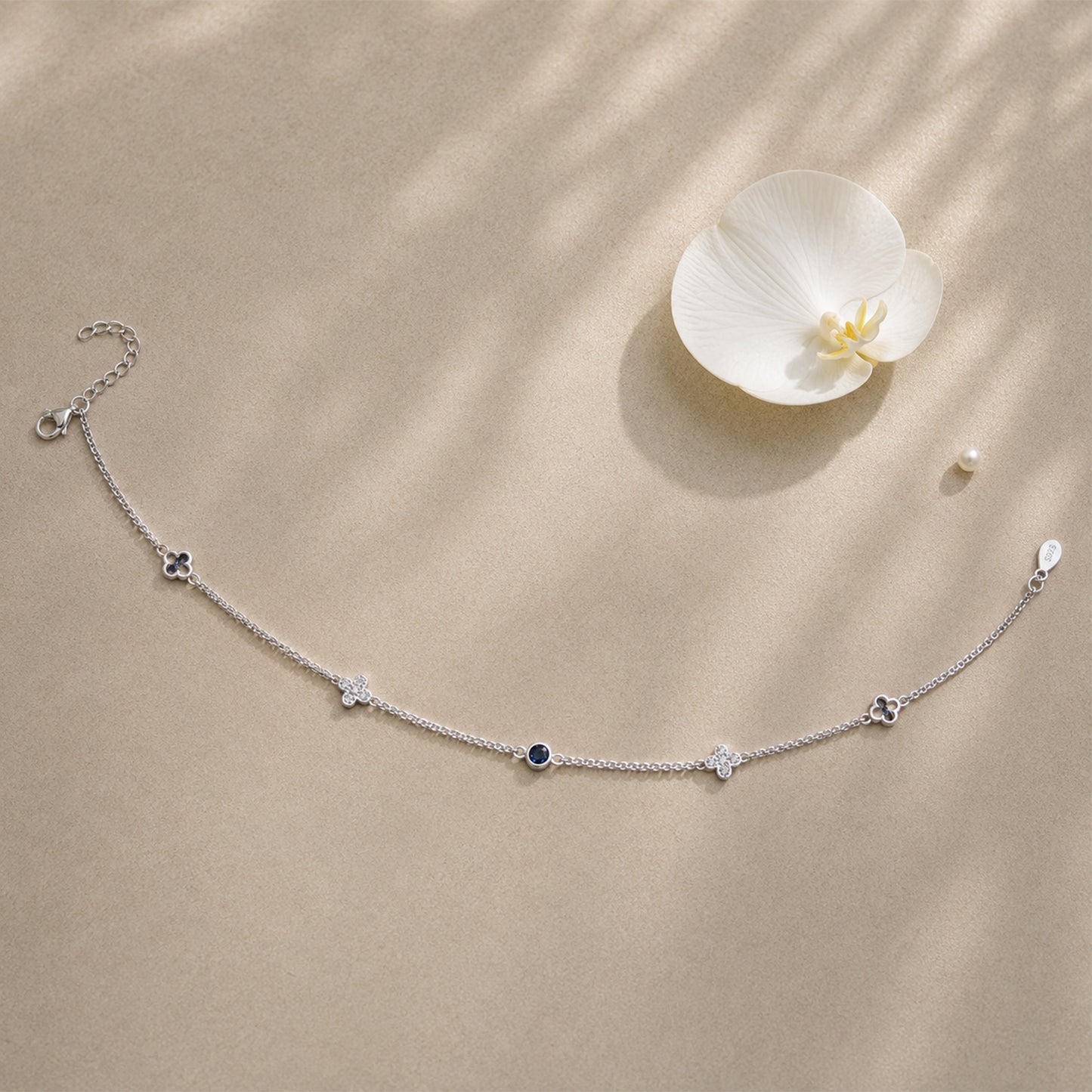 The Azure Blossom Italian Anklet