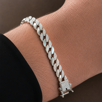 Silver Marquise Link Bracelet