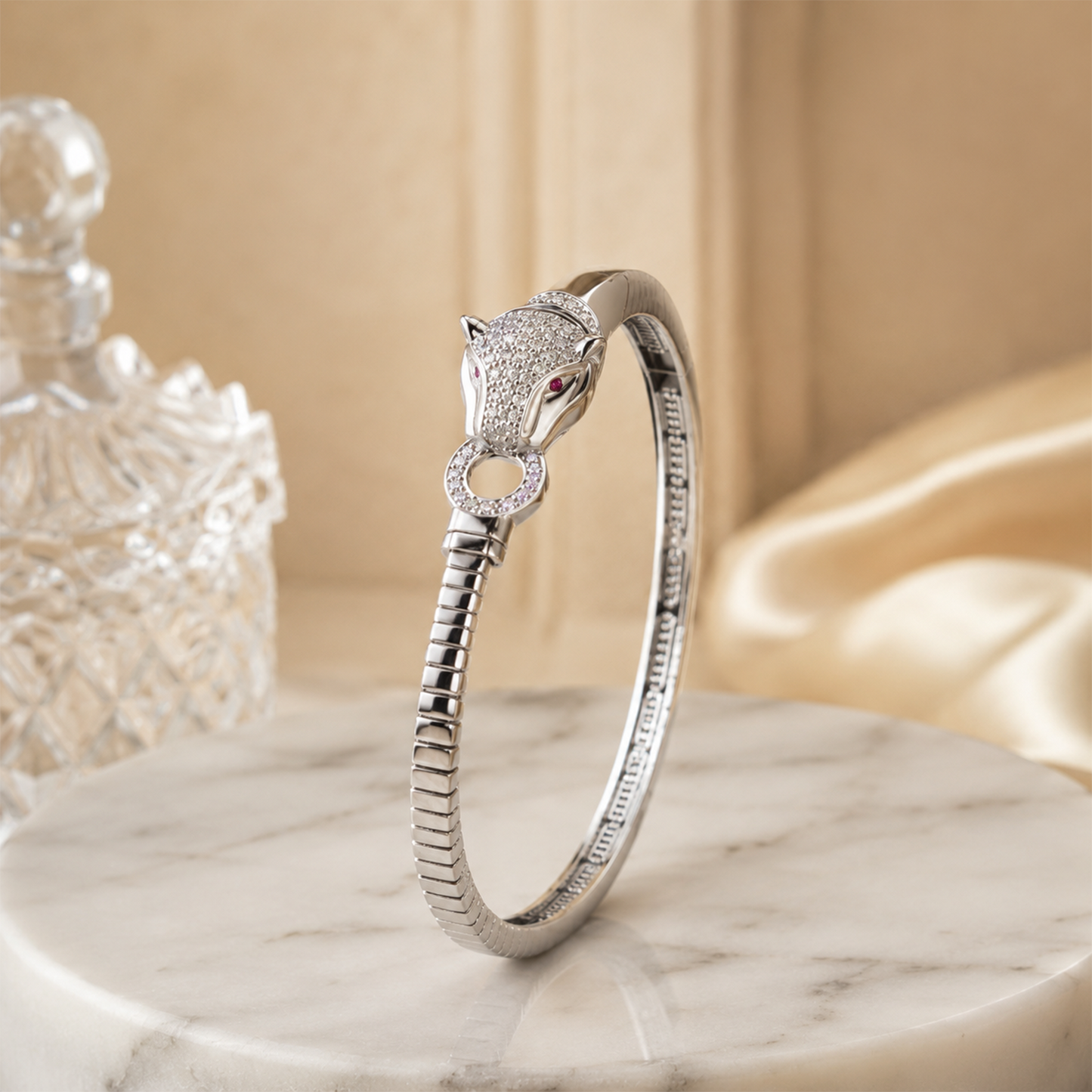 Silver Panther Flexi Kada