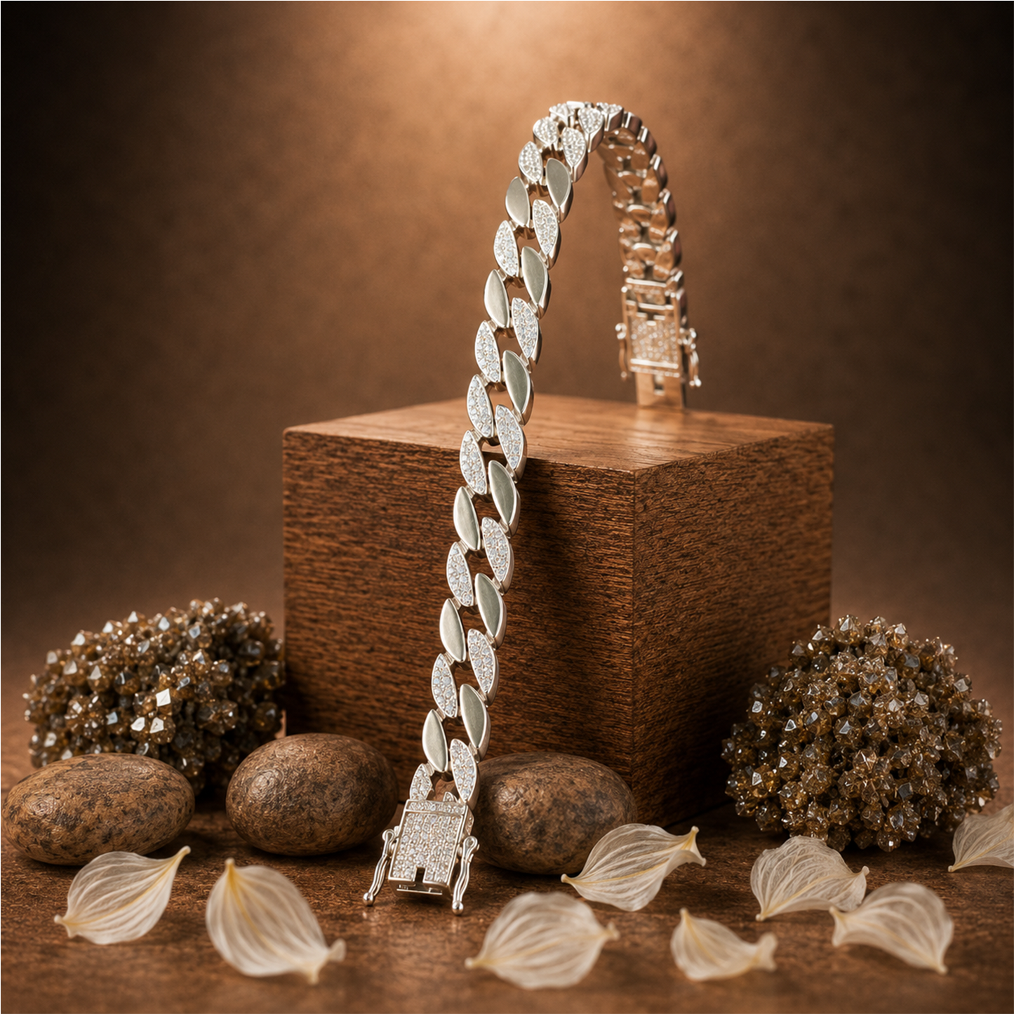 Silver Marquise Link Bracelet